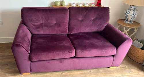 Dfs purple velvet seater - dfs,