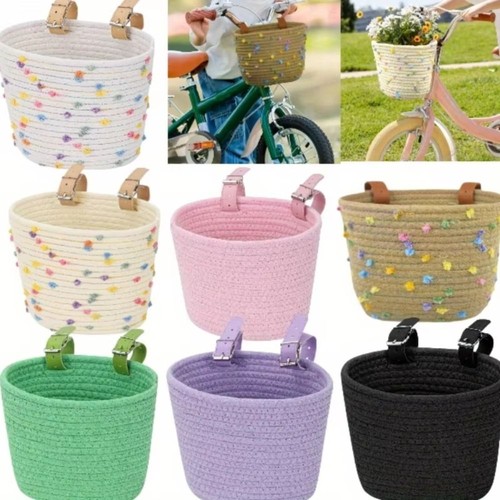 Kids bike basket cotton - kids, rope