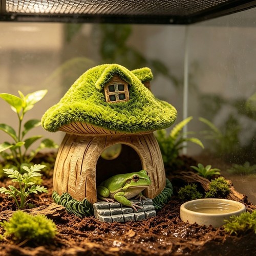 Reptile hide cave moss - cave,,