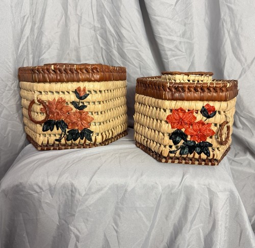 Vintage set woven sewing - set,