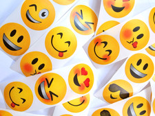 50 Emoji Stickers 2.5cm Smiley