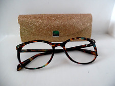 Kylie Minogue Fever Marbled Brown & Turquoise Oval Eye Glasses & Case/Cloth 140
