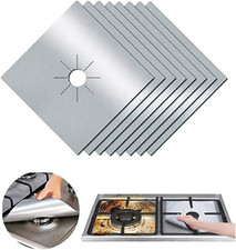 Lanjue 10 Pieces Gas Hob Protectors, Non-Stick Stove Cover Reusable Burner Prote