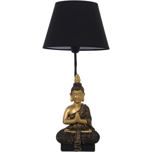 Buddha table lamp with black - lamp,