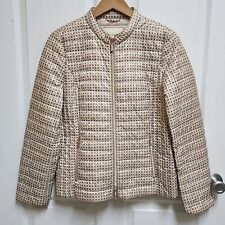 Gerry Weber Jacket Women M Polka Dot Full Zip Quilted Pocket Lightweight Outdoor