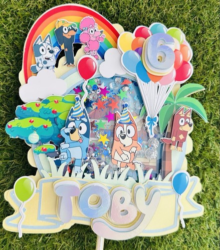 Bluey cake topper shaker with - cake,