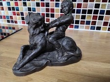 Heredities cold cast bronze Dog figurine-Best Of Friends Tommy and Jess- A.Wynne