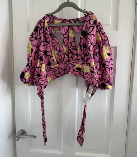Zara pink floral cropped - floral,