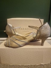 PARADOX LOW HEEL WIDE FIT GOLD SHIMMER SHOES  UK 6 EU 39