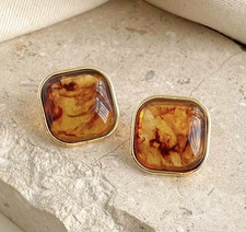 14ct gold plated - amber, style