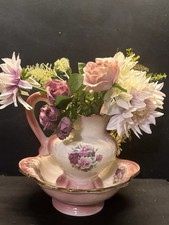 Staffordshire Ironstone Victorian style Washing Bowl And Jug Set