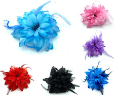 Flower Feather Beak Clip /