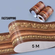 Brown Floral Wallpaper Border Peel Stick Self Adhesive Wall Decal 3D Waterproof 