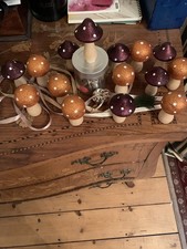 BNWT Primark Wooden Toadstools spotty Ornament Autumn Christmas  Decoration