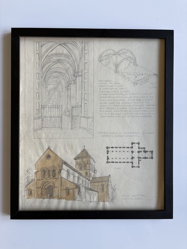 Antique framed architectural - antique,
