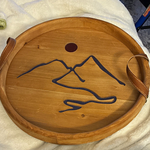 Rustic wood round - round, serving