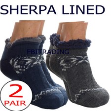 Mens Bed Slipper Socks Non