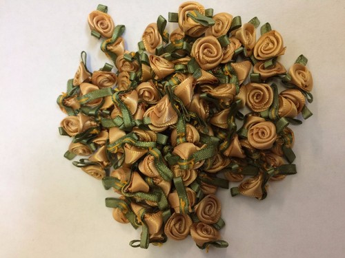 Satin small ribbon roses buds - ribbon,