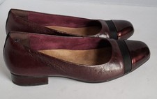 Clarks Women Leather Burgundy Shoes Pumps Size 8/42 Width D