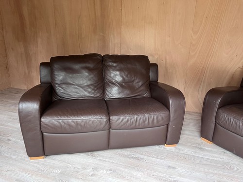 Two natuzzi brown leather - natuzzi,