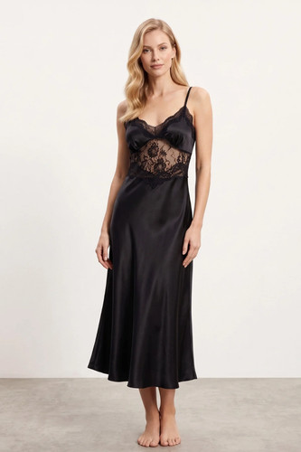 Laperissa women black satin - black,