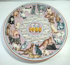 Wedgwood Vintage Calendar Plate 1985 Cats 15th Series Ceramic Collectors 25cm