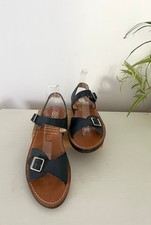 Vintage Blue Leather Sandals