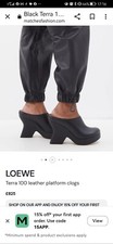 LOEWE Terra 100 Leather Platform Clogs Mules RRP £800 Size 3 Curve 