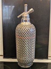 Original 1920s - 1950s Vintage Wire Mesh & Glass Sparklets of London Soda Syphon