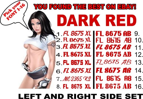 Dark red boat registration - dark,
