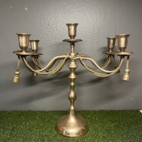 Vintage tall brass 4 arm - vintage,