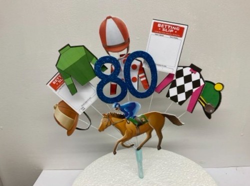 Horse racing cake topper - horse,