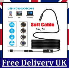 Waterproof USB Endoscope Borescope Inspection Phone Camera For Samsung Android