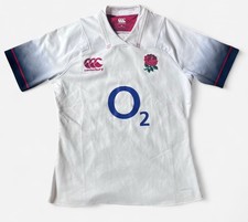 England O2 Canterbury Short Sleeve White Rugby Shirt Player Issue? - XL