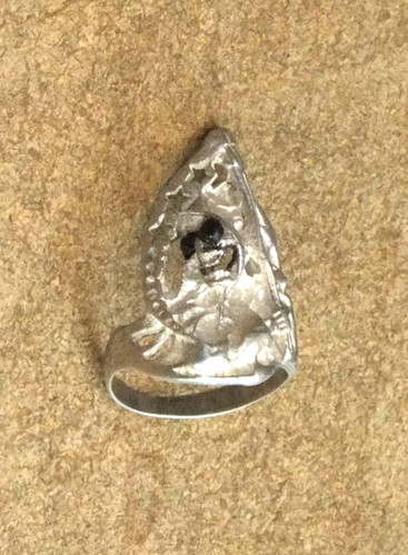 Silver 925 mans skull ring - silver,