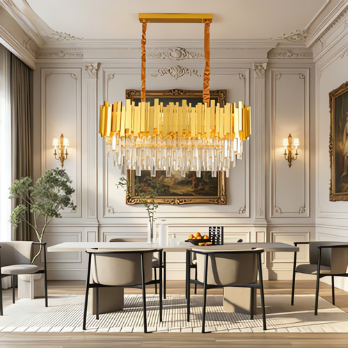 Square crystal chandelier - square,