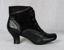 Hush Puppies Vanessa Ankle Boots Black, Victorian Steampunk Goth Size 8,