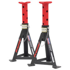 Sealey AS3R Axle Stands (Pair) 3 tonne Capacity per Stand. Red/Black
