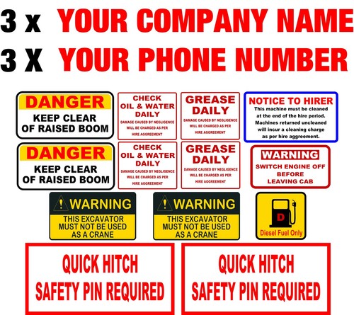 Plant hire decal set - plant,