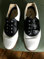 unisex 1950s style saddle shoes 8uk