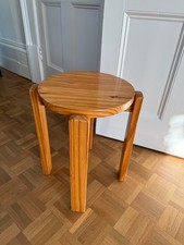 Vintage 70s 80s solid pine stool side table