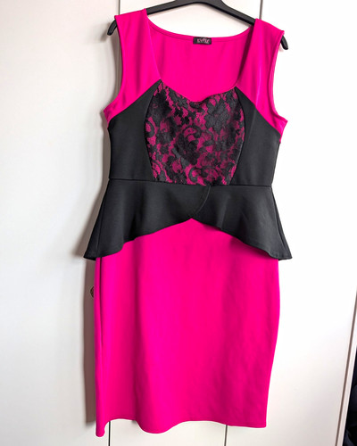 Evita pink black floral - evita, lace