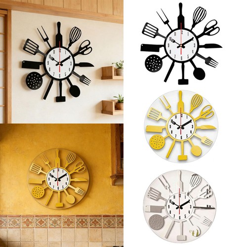 Kitchen utensils wall clock - wall,