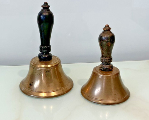 Vintage hand bell with wooden - bell,