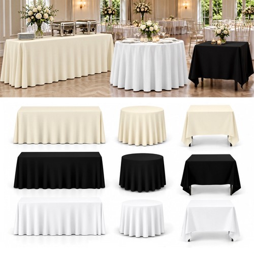 White black table cloth - white,