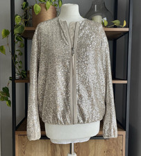 ZARA SEQUIN BOMBER JACKET Size