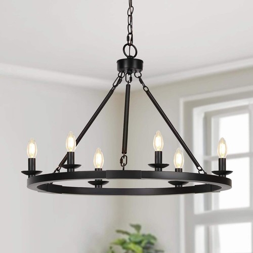 Black farmhouse wagon wheel - black,