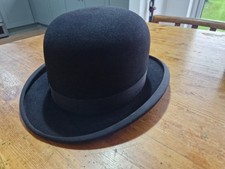Vintage Black fur bowler hat Neills of Liverpool 'The Hare' size 6 7/8