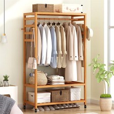 Clothes Rail Natural Bamboo