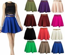 Ladies plain belted flared - ladies,